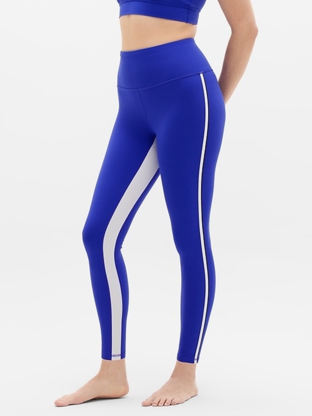 Athleta Elation Ultra High Rise Piping Legging Varsity/Bright White